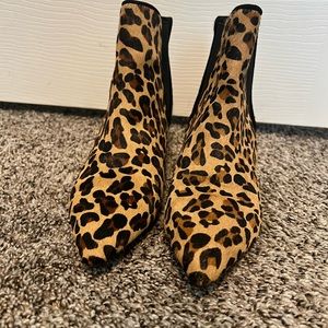 Zara leopard print ankle booties